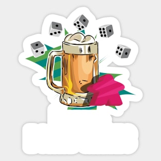 Beer & Board Games - Board Game Inspired Graphic - Tabletop Gaming  - BGG Sticker